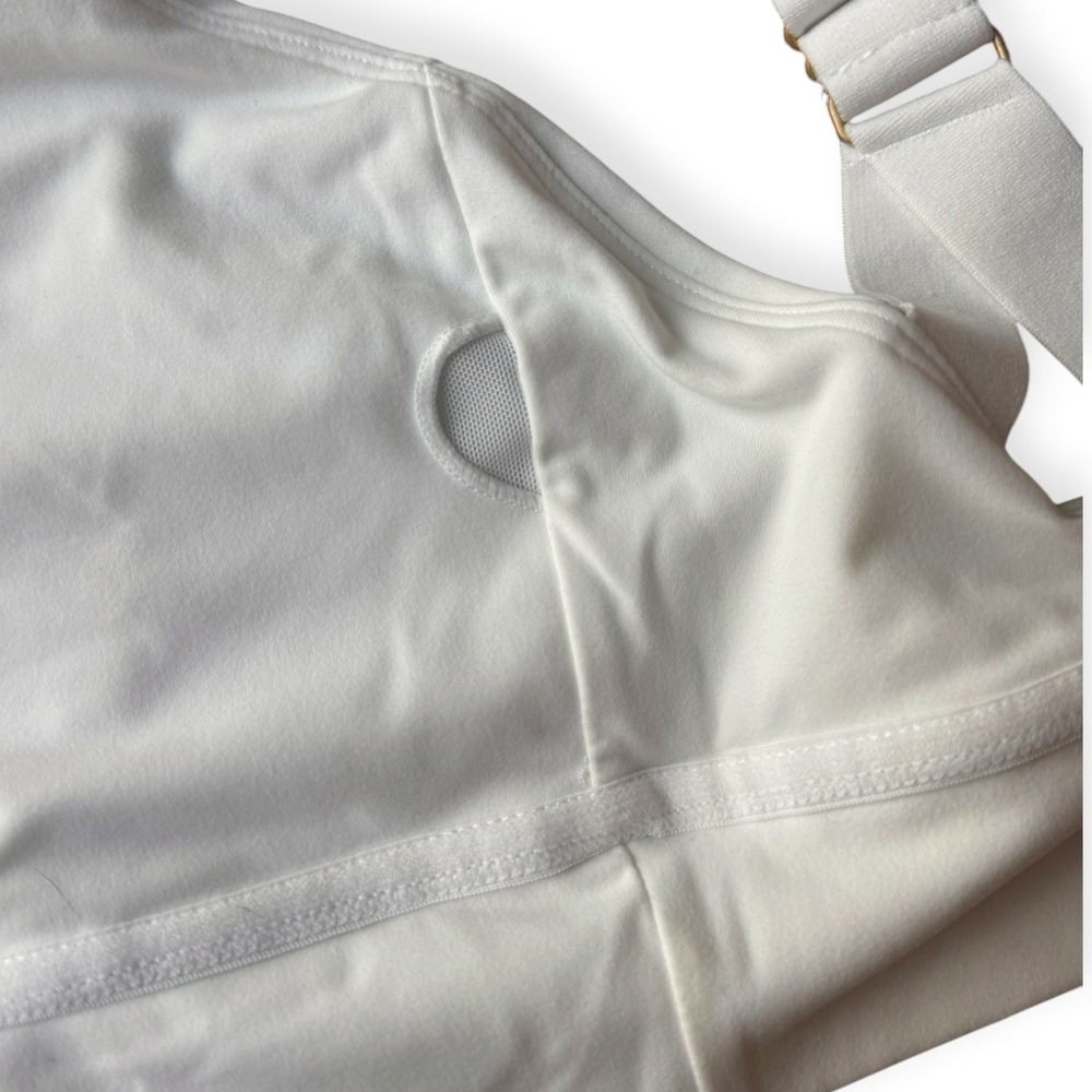 Buffbunny Collection White Wrap Front Keyhole Sports Bra Womens Small Adjustable - Picture 6 of 7